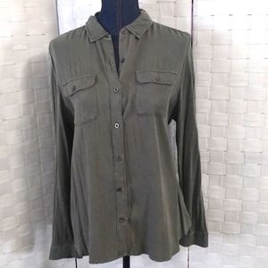 Perfectly Soft/perfectly you L long sleeve olive blouse